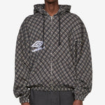 Plaid Masked Hoodie Brown