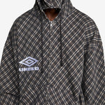 Plaid Masked Hoodie Brown