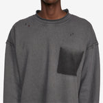 Rolled Neck Longsleeve T-Shirt Destroyed Grey