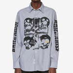 I'm Cross Graphic Poplin Longsleeve Shirt White | Blue