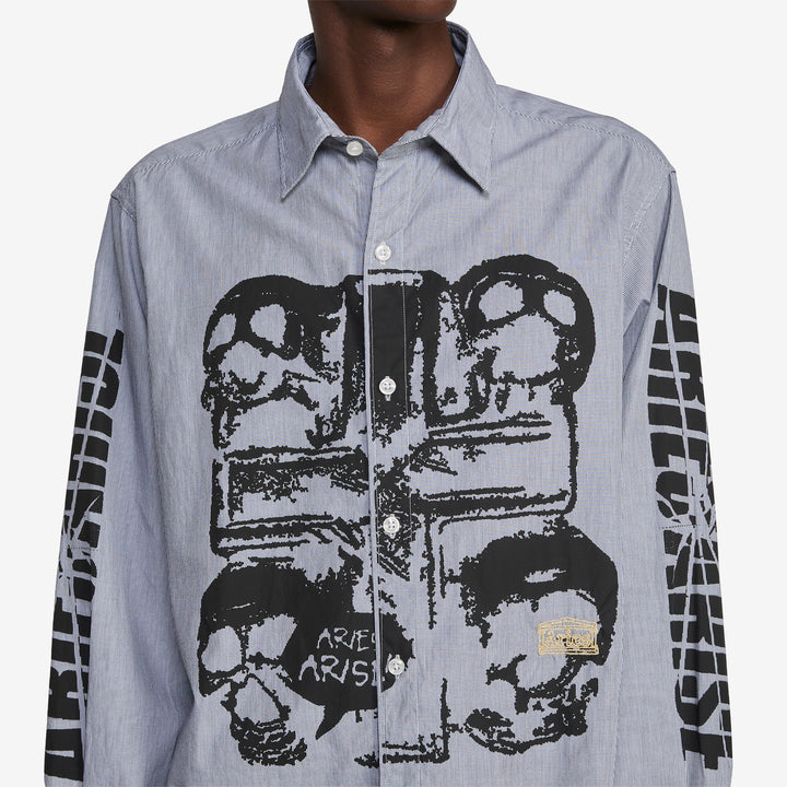 I'm Cross Graphic Poplin Longsleeve Shirt White | Blue