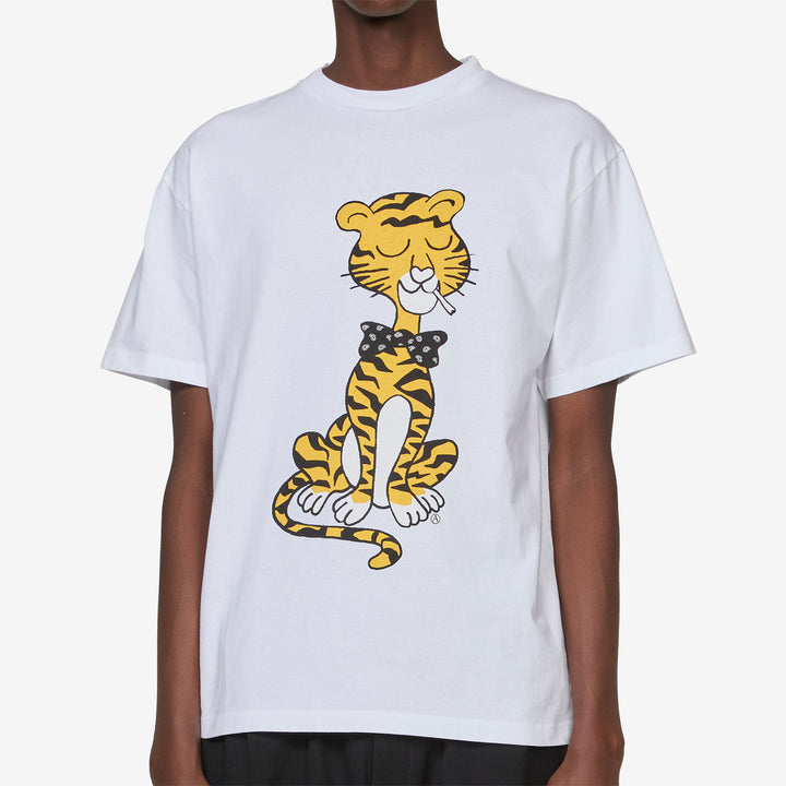 Smoking Tiger T-Shirt White