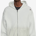 Bee Sun Faded Organic Waffle Zip Up Hoodie Dirty White