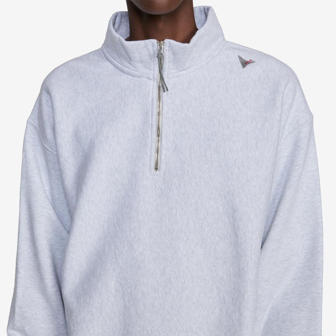 Logo Half Zip Sweater Light Grey Jumpers