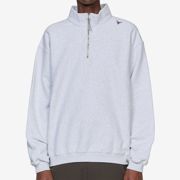 Logo Half Zip Sweater Light Grey