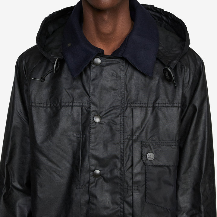 A.P.C. x Beaufort Waxed Jacket Dark Navy