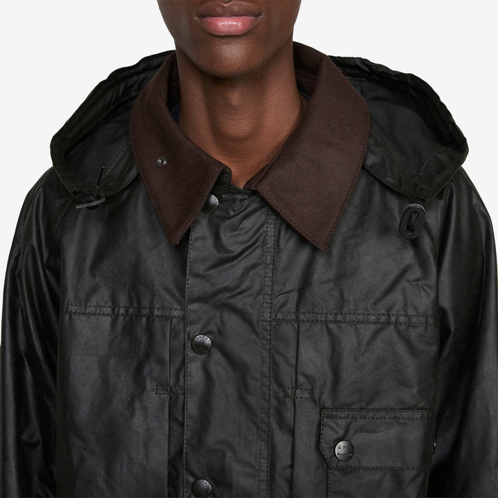 A.P.C. x Beaufort Waxed Jacket Dark Sage