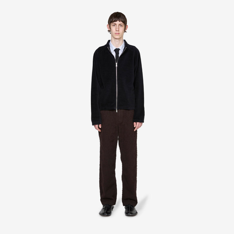 Leisure Zip Up Black Jersey Cord Jumpers