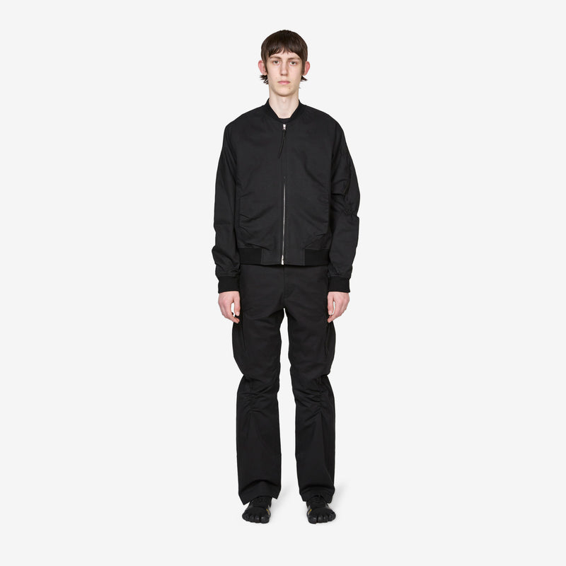 Shirring Bomber Black Jackets