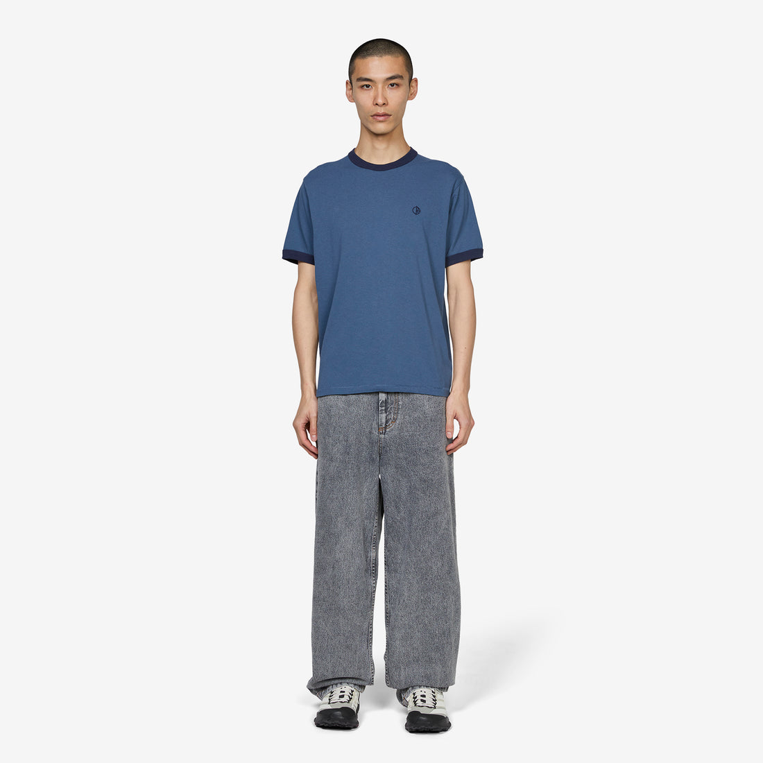 Ringer T-Shirt Grey Blue | Dark Blue Tees