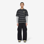 Double Layer Striped T-Shirt Black