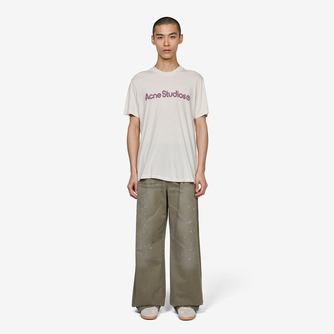 Plott Peached Light Cotton Twill Trouser Dusty Green Pants