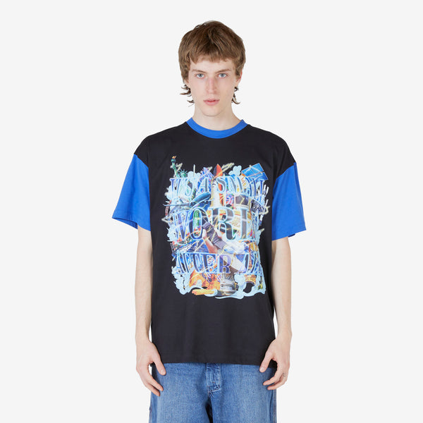 Unisex Small World Graphic T-Shirt Black Tees