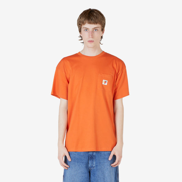 Unisex Logo Label T-Shirt Orange