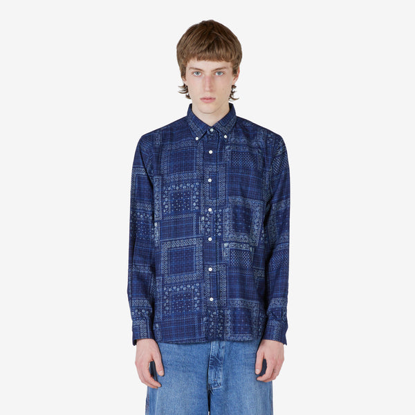 B.D. Discharge Printing Shirt Indigo