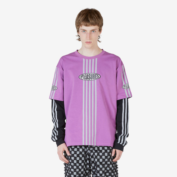 Faux Layered Long Sleeve T-Shirt Purple