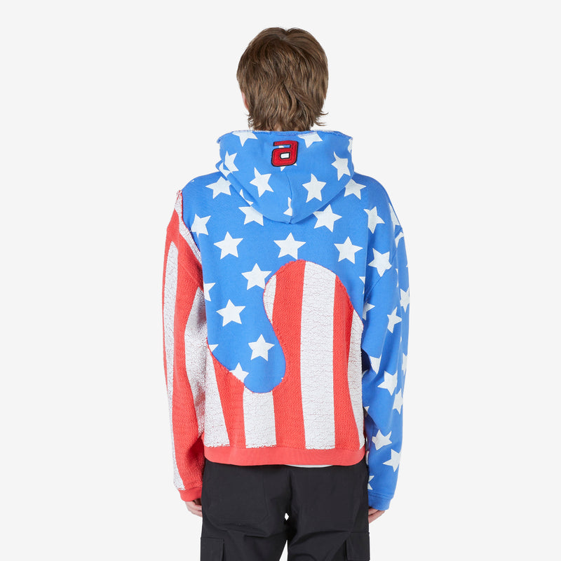 Unisex Stars and Stripes Swirl Hoodie Blue