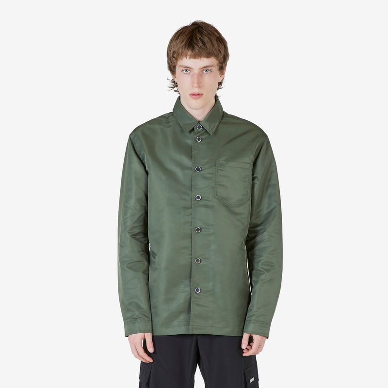 Nylon Camp Collar Shirt Army Green Shirts