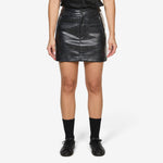Pleather Mini Skirt Black