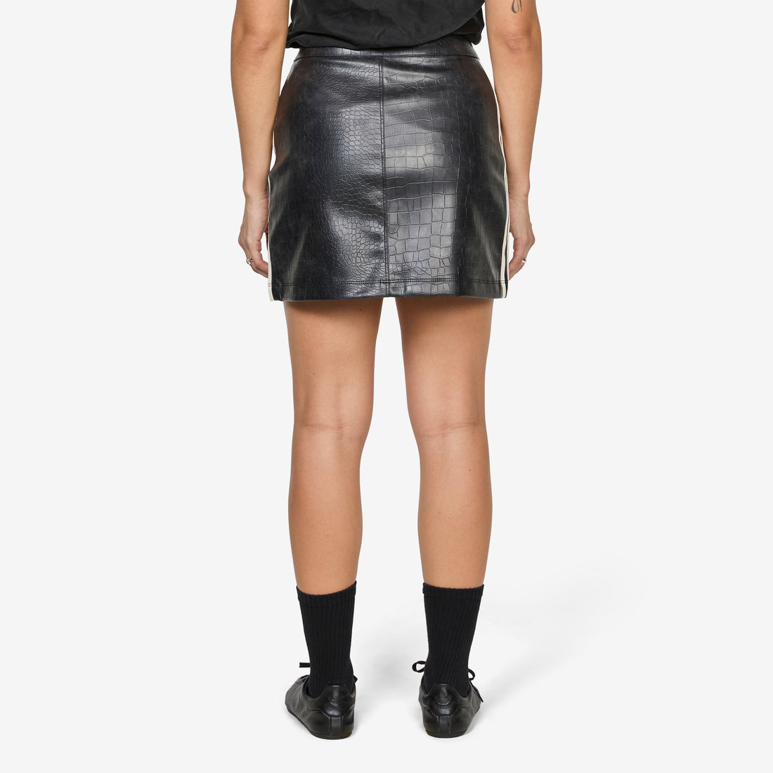 Pleather Mini Skirt Black Shorts