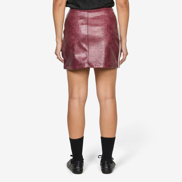 Pleather Mini Skirt Maroon