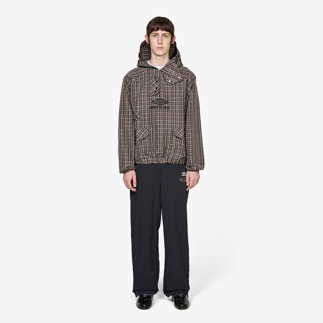 Check Smock Anorak Beige | Dark Brown Jackets