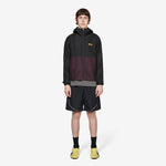 System Plaid Hooded Jacket Black