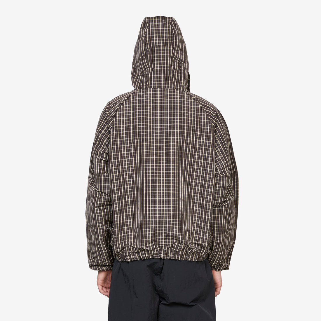 Check Smock Anorak Beige | Dark Brown Jackets
