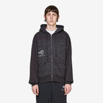 Compact Masked Zip Hoodie Washed Black