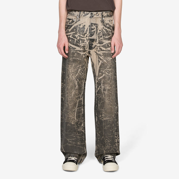 Geth Jeans 13oz Black Washed Foil Denim Pants