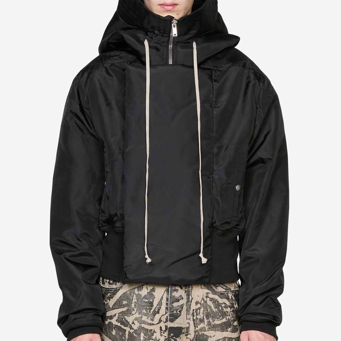 Cropped Alice Parka Black Nylon Canvas Jackets