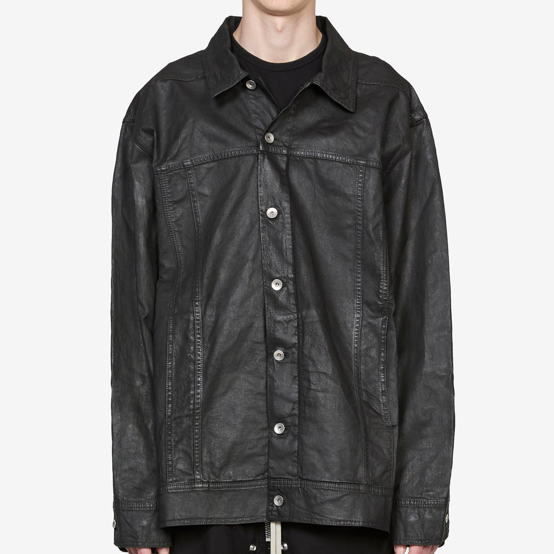 Jumbo Worker Jacket Black 8oz Deep Black Denim Jackets