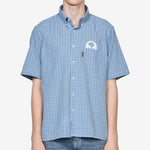 Alien-O Print Check Shirt Blue
