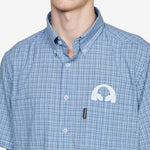 Alien-O Print Check Shirt Blue