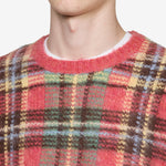 Plaid Intarsia-Knit Sweater Red Combo