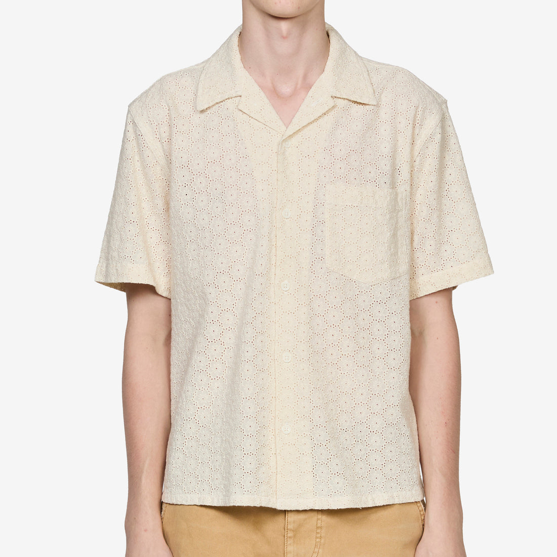 Floral Eyelet Shirt Natural Shirts