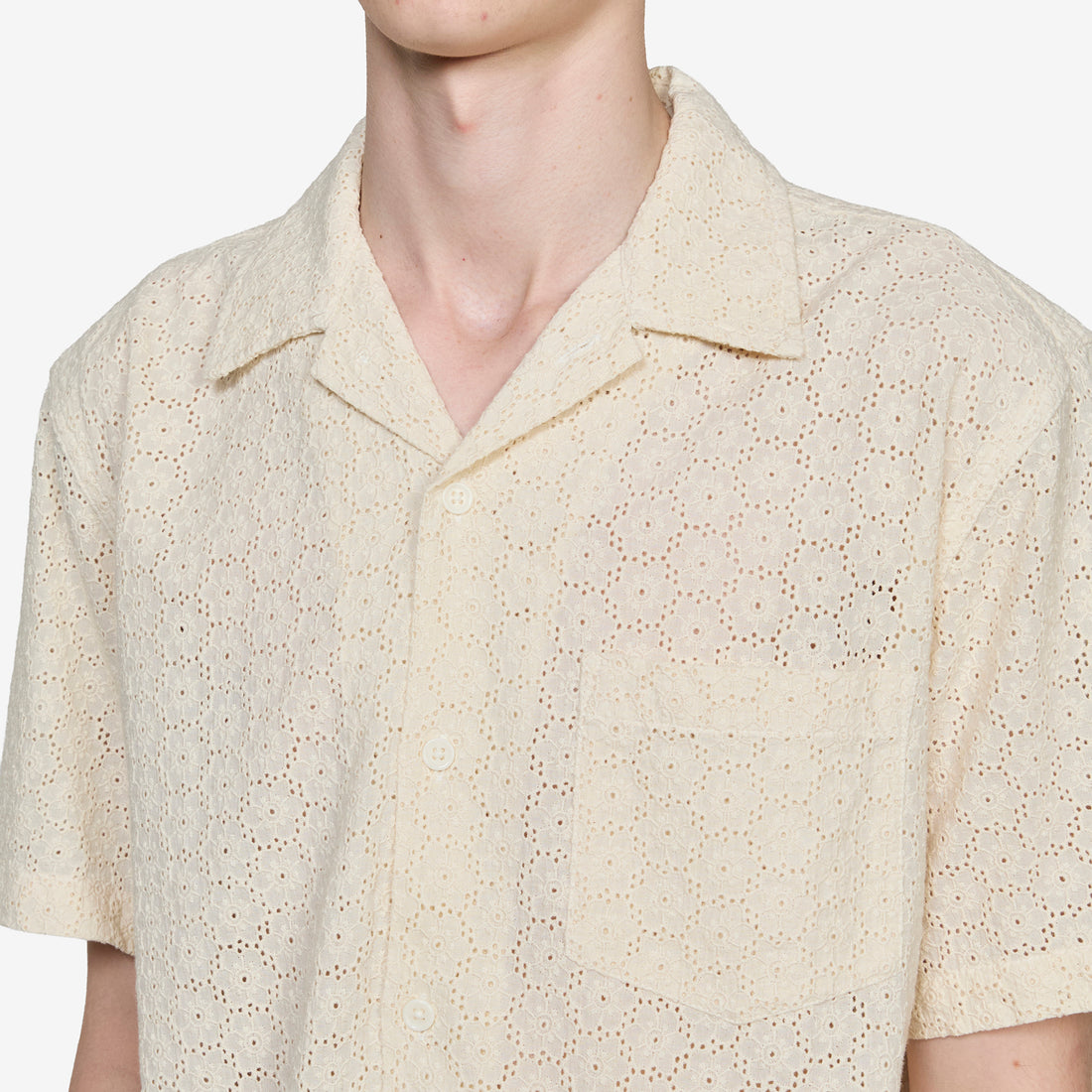 Floral Eyelet Shirt Natural Shirts