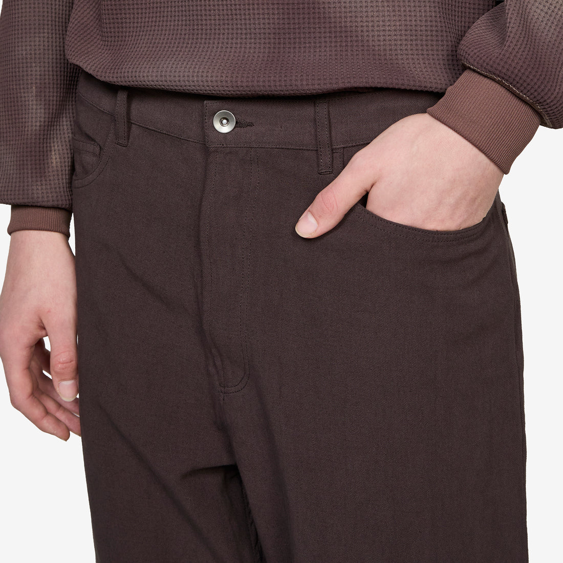 Robson Cotton-Hemp Twill 5-Pocket Pant Dark Brown Pants