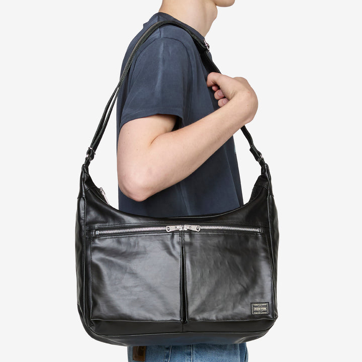 Free Style Shoulder Bag Black (L) Front