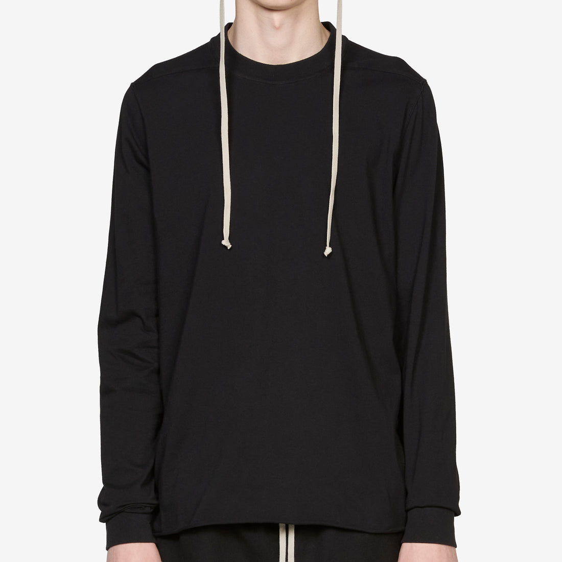 Temple Crewneck Sweat Black Medium Weight Cotton Jersey Jumpers
