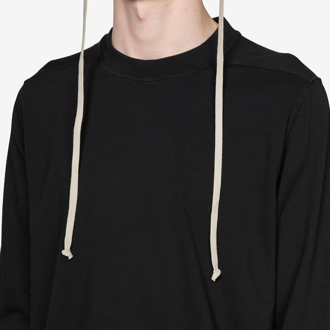 Temple Crewneck Sweat Black Medium Weight Cotton Jersey Jumpers