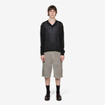 V-Neck Pullover Black Rib