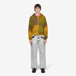 Space Dye Temple Knit Zip Thru Hoodie Green