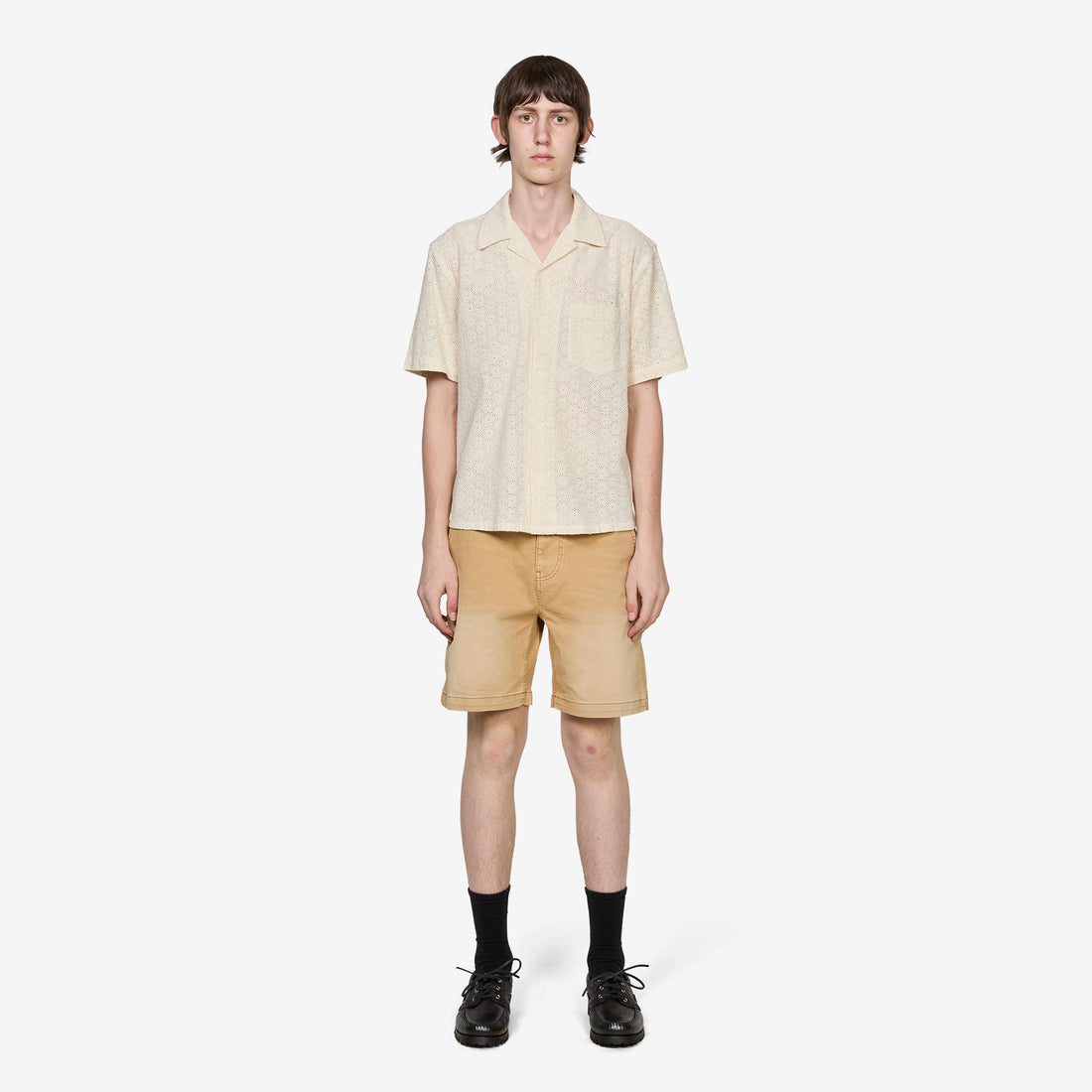 Floral Eyelet Shirt Natural Shirts