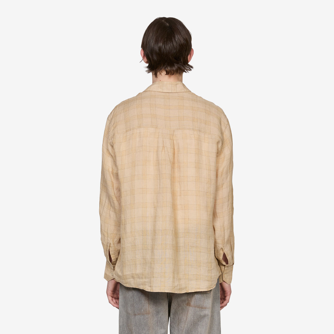 Above Shirt Vacay Check Gauze Linen Shirts