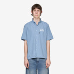 Alien-O Print Check Shirt Blue