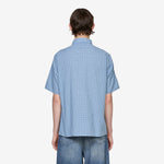 Alien-O Print Check Shirt Blue