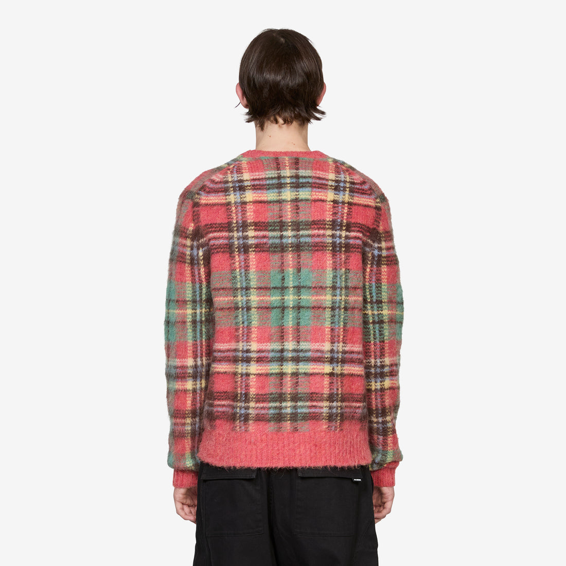 Plaid Intarsia-Knit Sweater Red Combo Jumpers