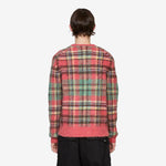 Plaid Intarsia-Knit Sweater Red Combo