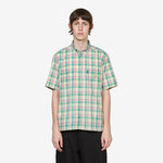 Alieno Embroidered Check Shirt Green | Pink
